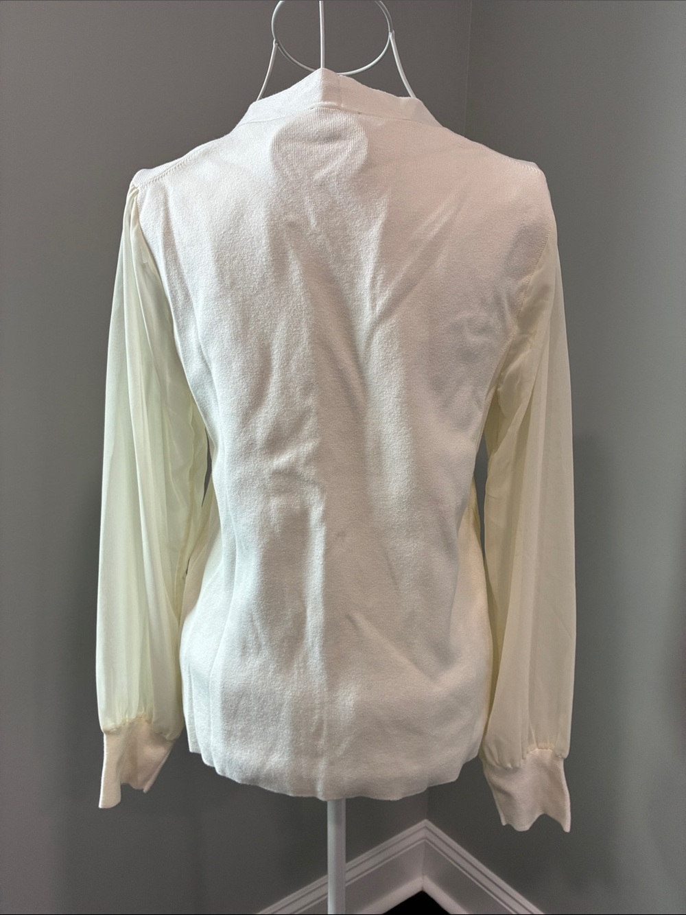 Talbots Cream V-Neck Layered-Style Blouse - Picture 4 of 6